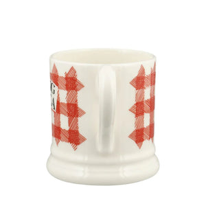 Red Gingham Blooming Good Tea 1/2 Pint Mug