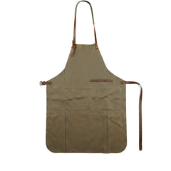 Artisan Leather Apron Olive Clay