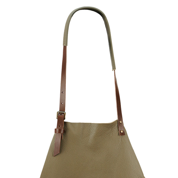 Artisan Leather Apron Olive Clay