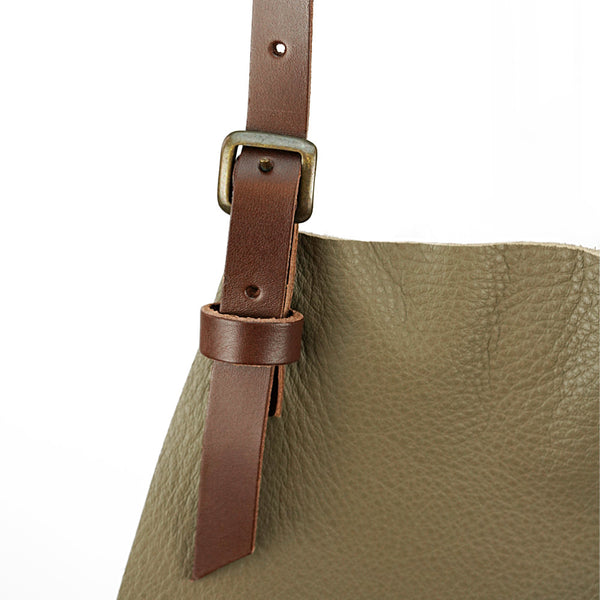 Artisan Leather Apron Olive Clay