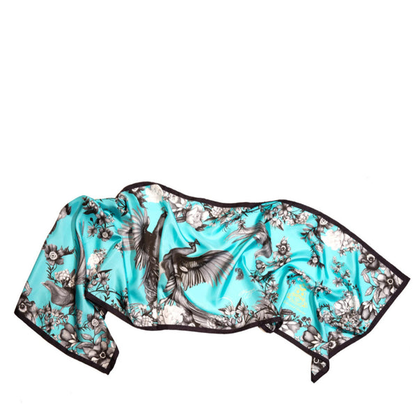 Airs & Graces Classic Silk Scarf Sapphire Blue