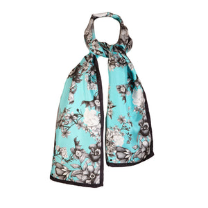 Airs & Graces Classic Silk Scarf Sapphire Blue
