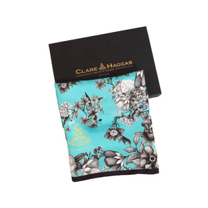 Airs & Graces Classic Silk Scarf Sapphire Blue