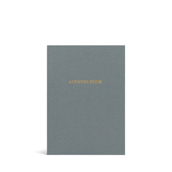 Steel Grey Woven Hardback Address Book A5