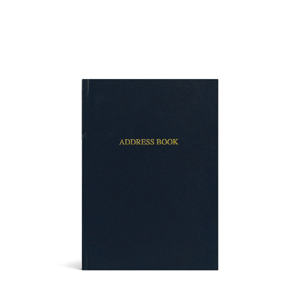 Stormy Navy Hardback Leather Address Book A5