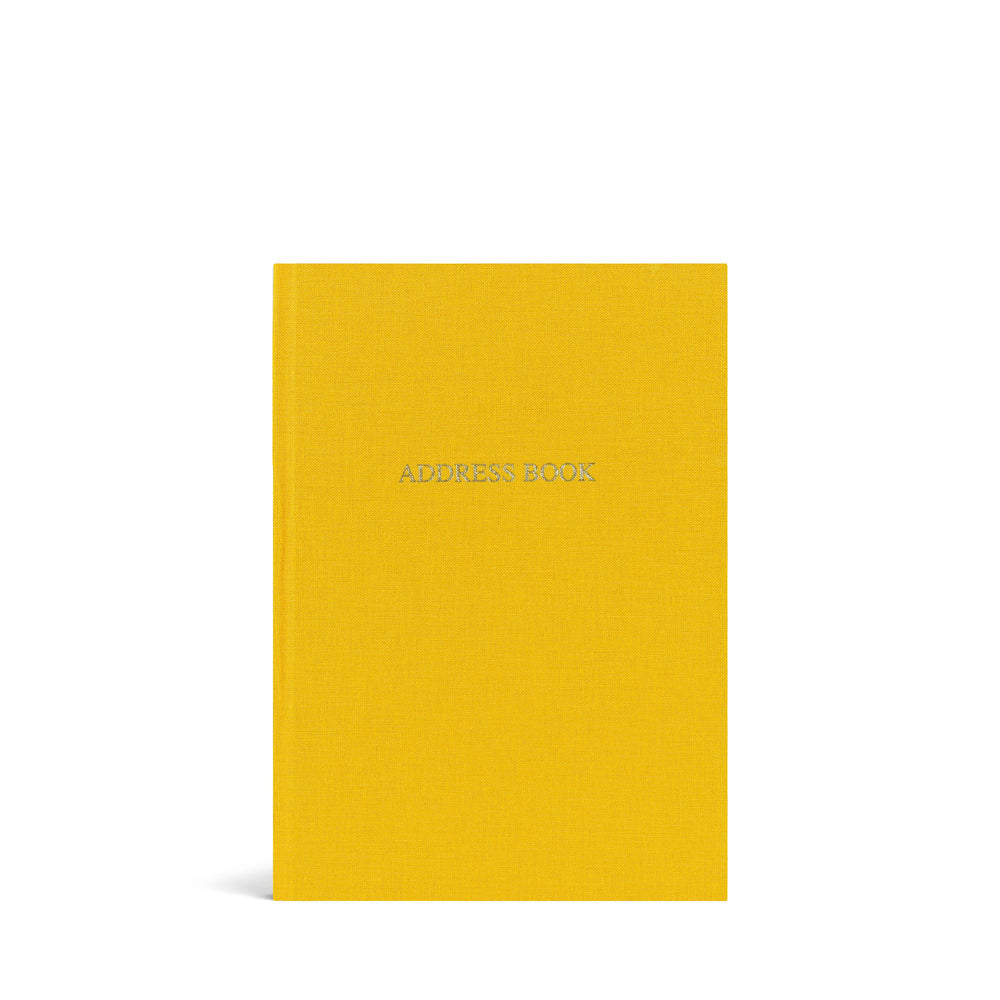 Honeycomb Yellow Woven Hardback Address Book A5