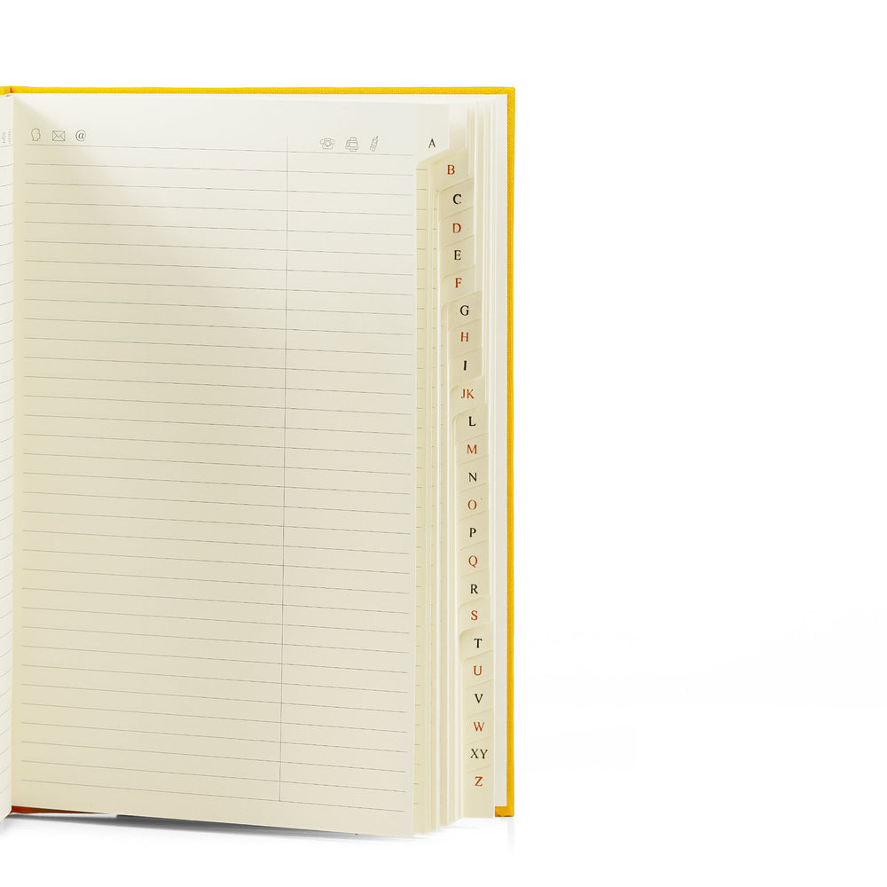 Honeycomb Yellow Woven Hardback Address Book A5