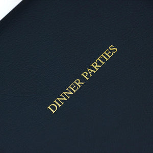 Stormy Navy Hardback Leather Dinner Parties Book