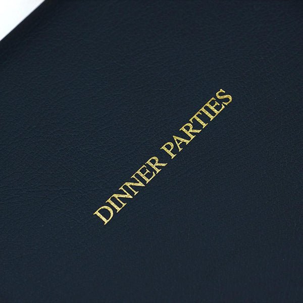 Stormy Navy Hardback Leather Dinner Parties Book