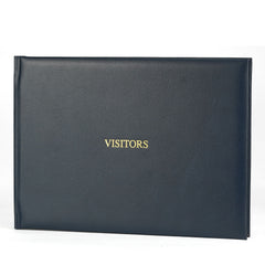 Stormy Navy Hardback Leather Visitors Book