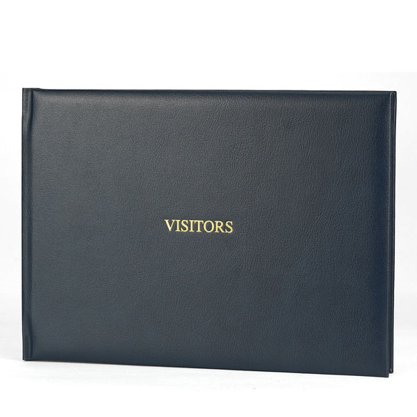 Stormy Navy Hardback Leather Visitors Book