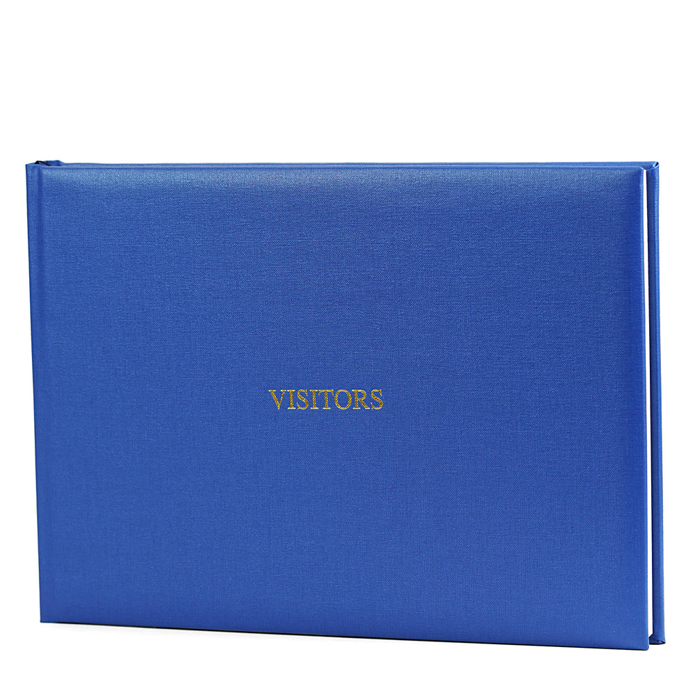Chambray Blue Woven Hardback Visitors Book