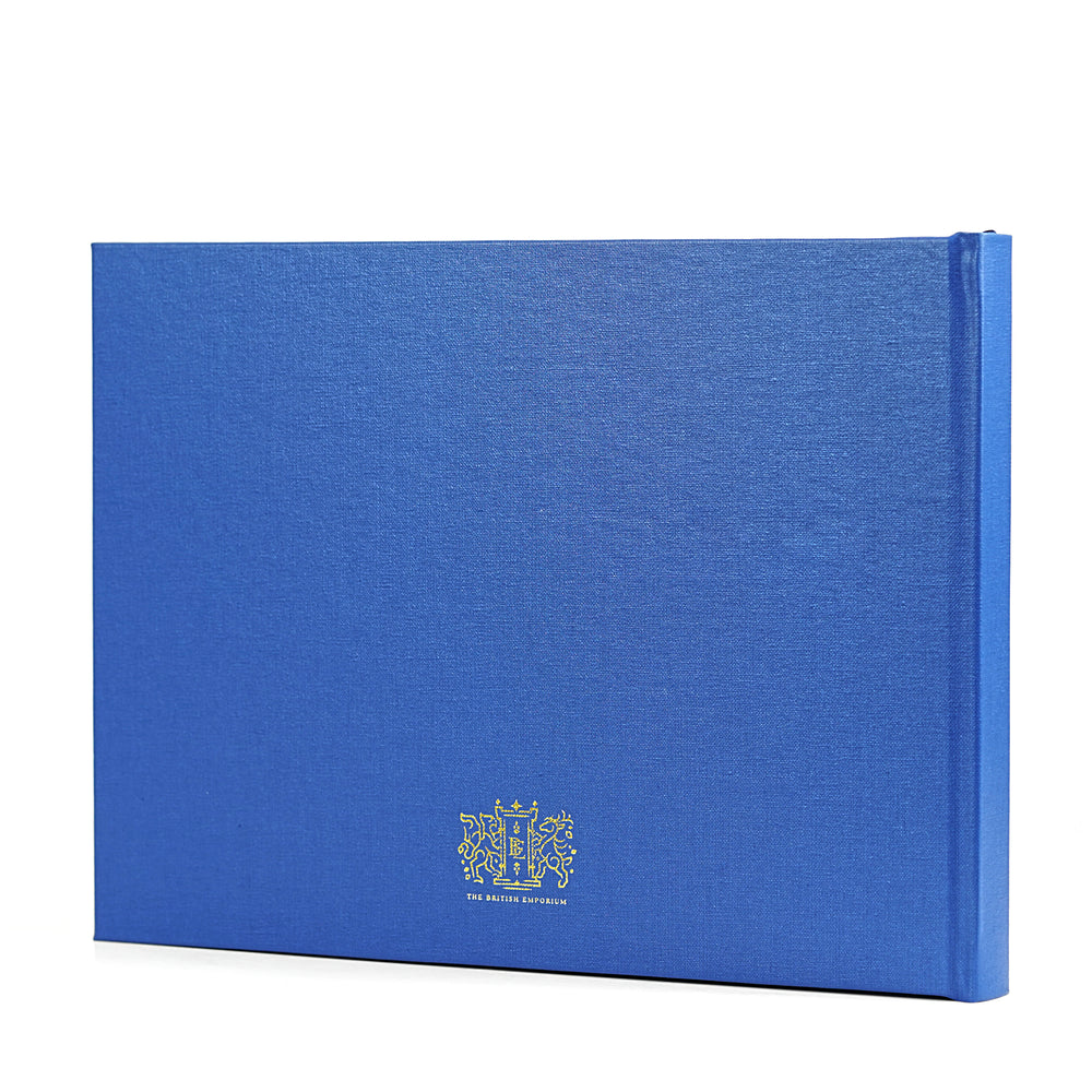 Chambray Blue Woven Hardback Visitors Book