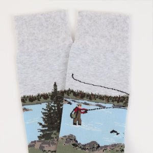 Fishing Scene Men's Socks