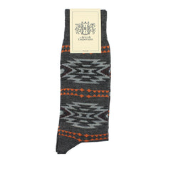 Aztec Charlcoal Wool Men's Socks