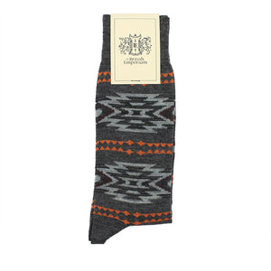 Aztec Charlcoal Wool Men's Socks