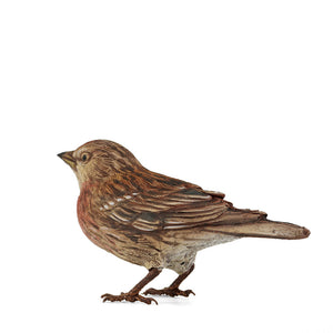 Redpoll Bird Ceramic Sculpture Life Size