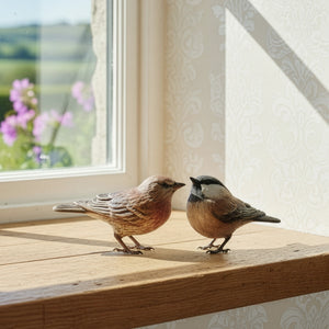Redpoll Bird Ceramic Sculpture Life Size