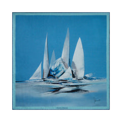 Blue Bird Sailing Silk Pocket Square