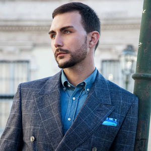 Blue Bird Sailing Silk Pocket Square