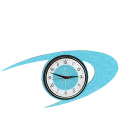 Boomerang Mid Century Modern Wall Clock Smeg Blue
