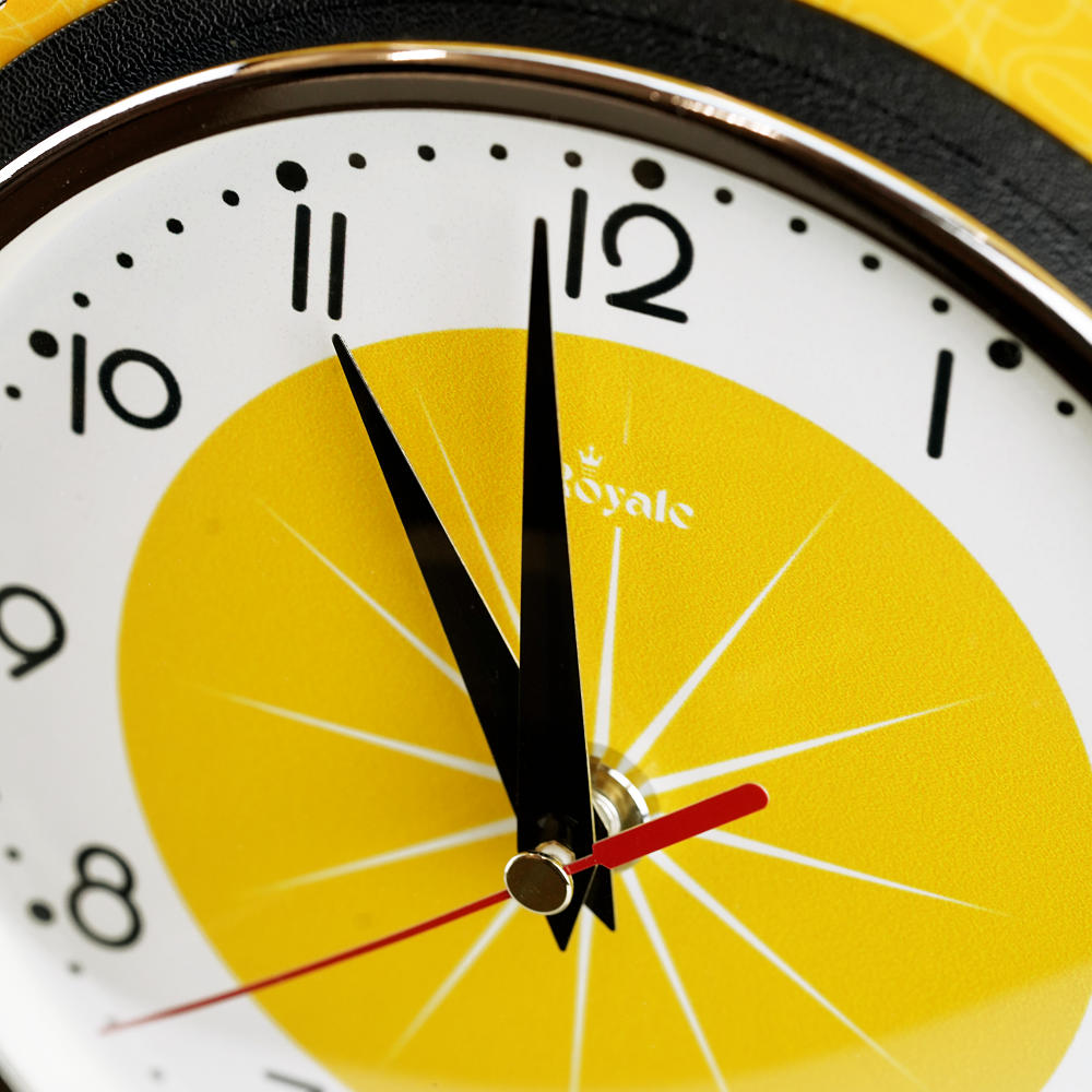 Boomerang Mid Century Modern Wall Clock Yellow