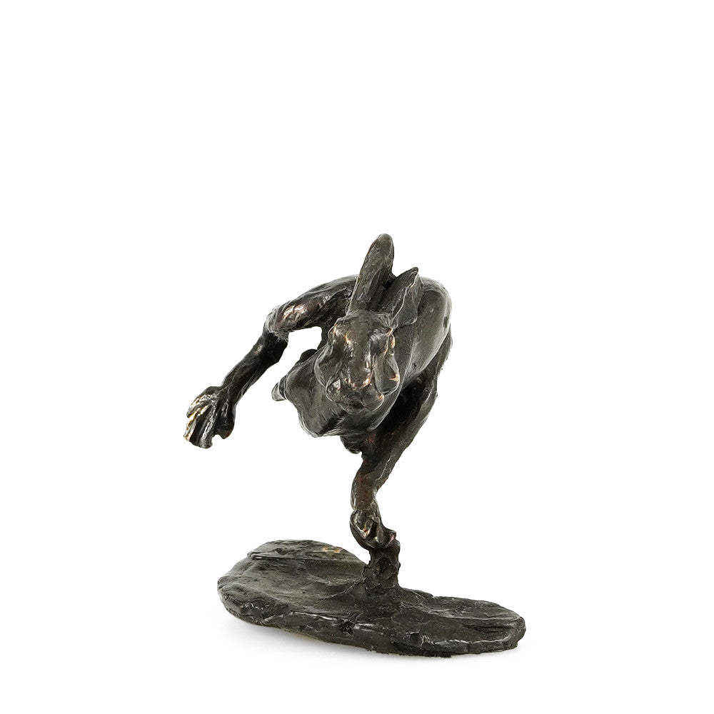 Hare Sprinting Solid Bronze Sculpture