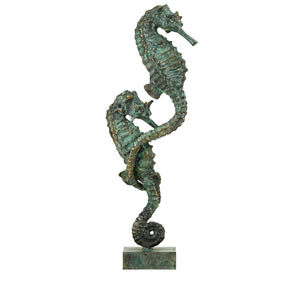 Seahorse Pair Solid Bronze Sculpture