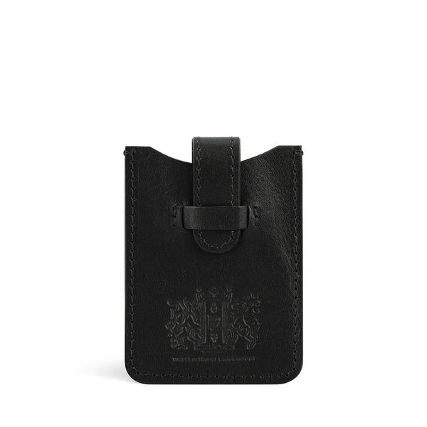 Deep Black Leather Business Card Holder
