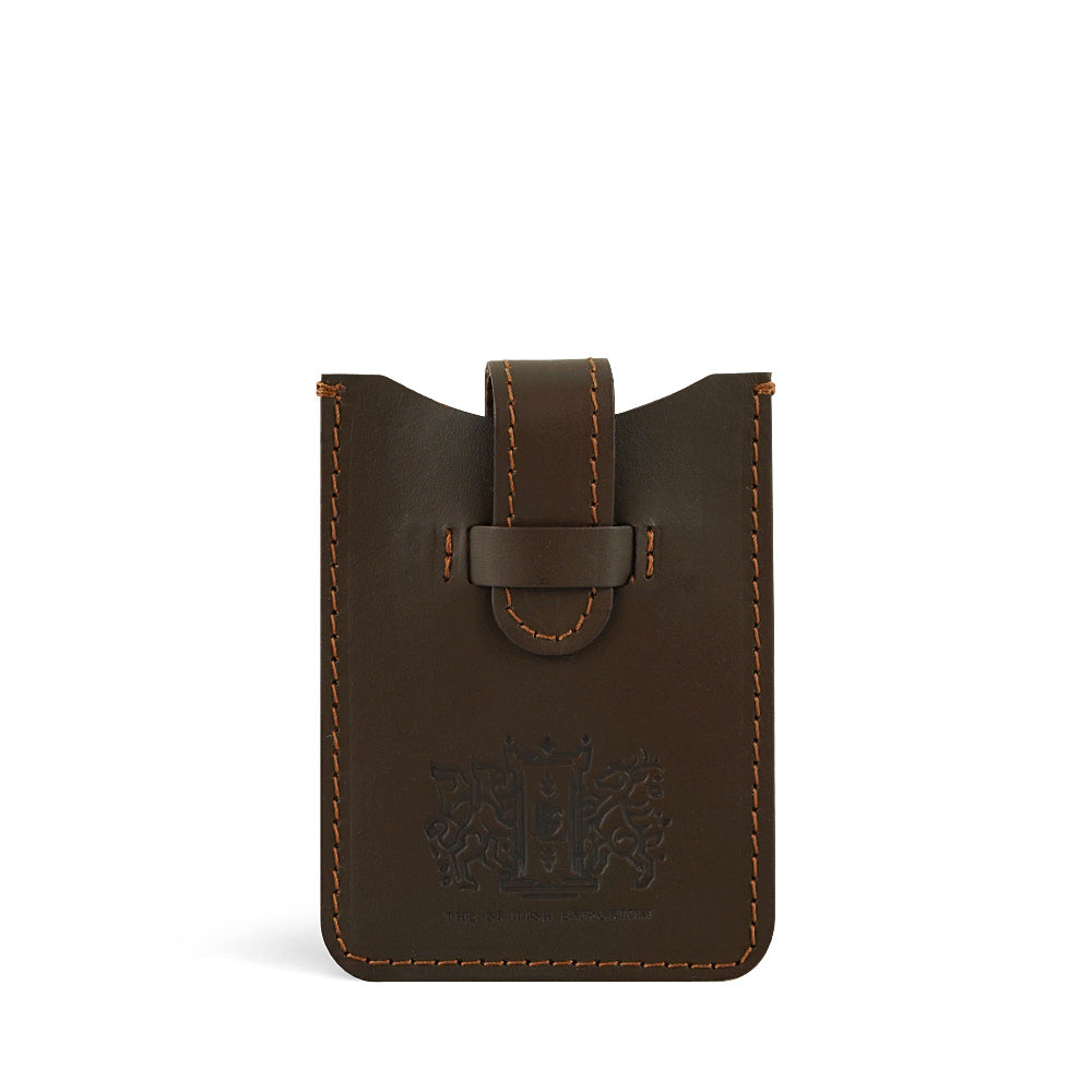 Hazel Brown Leather Business Card Holder