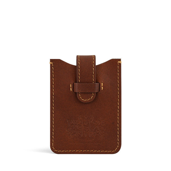 Whisky Brown Leather Business Card Holder