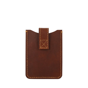 Whisky Brown Leather Business Card Holder