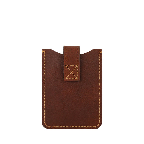 Whisky Brown Leather Business Card Holder
