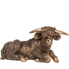 Highland Bull At Rest Bronze Sculpture
