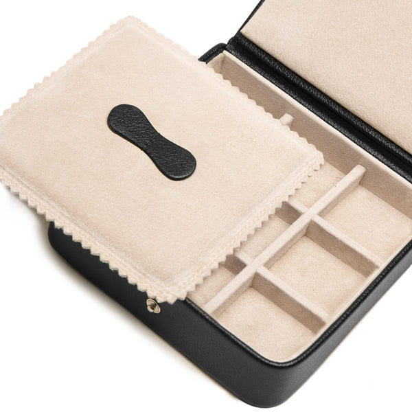 Capra Ecru Large Jewellery & Cufflink Box Black