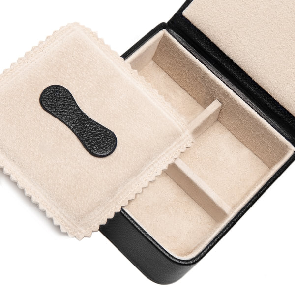 Capra Ecru Medium Jewellery & Cufflink Box Black