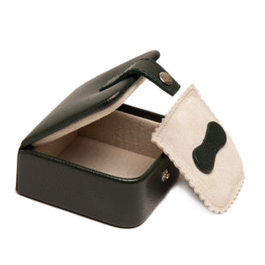 Capra Ecru Small Jewellery & Cufflink Box Green
