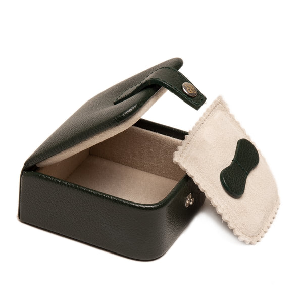 Capra Ecru Small Jewellery & Cufflink Box Green