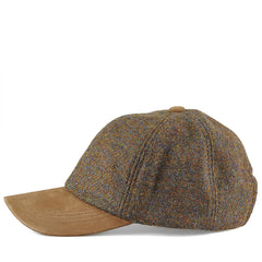 Harris Tweed Baseball Cap With Leather Peak