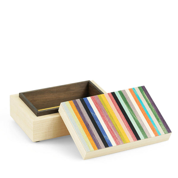 Candy Stripe Solid Wood Tray Box