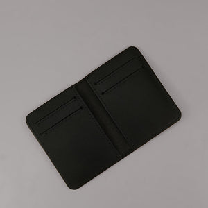 Deep Black Leather Card Wallet