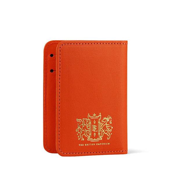 Sunlit Orange Leather Card Wallet