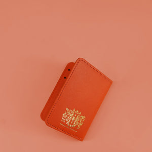 Sunlit Orange Leather Card Wallet