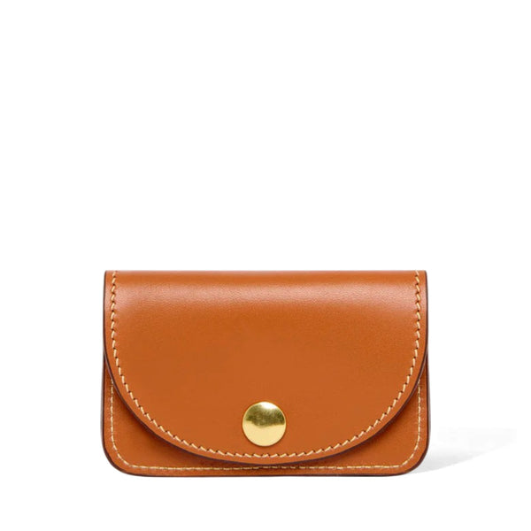 Tan Leather Card & Coin Holder