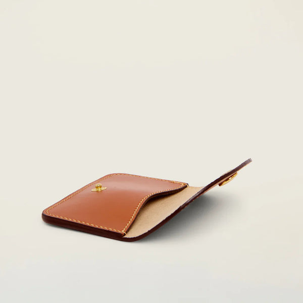 Tan Leather Card & Coin Holder