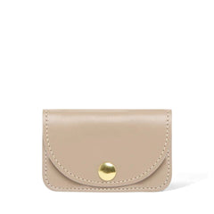 Taupe Leather Card & Coin Holder
