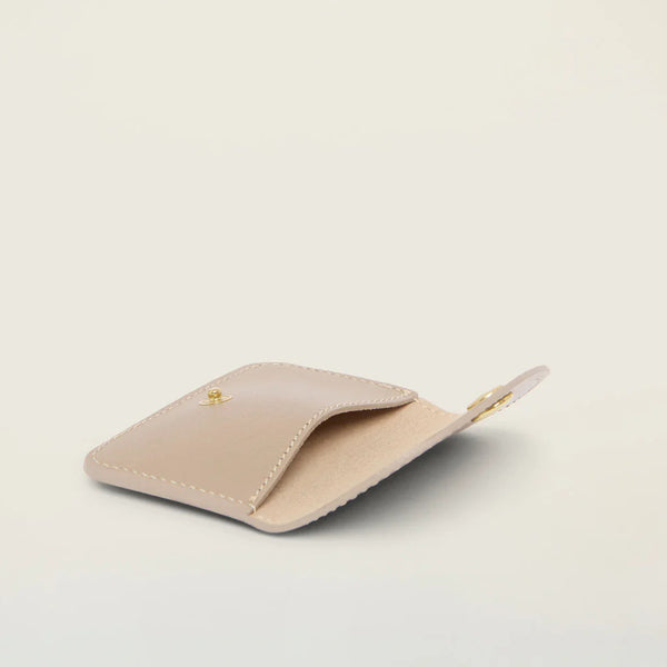 Taupe Leather Card & Coin Holder
