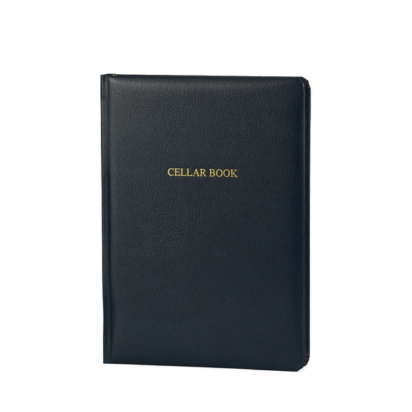 Stormy Navy Leather Wine Cellar Book
