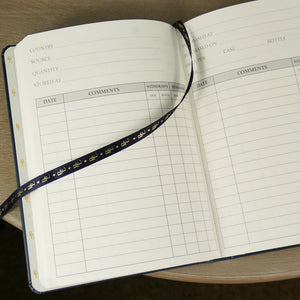 Stormy Navy Leather Wine Cellar Book