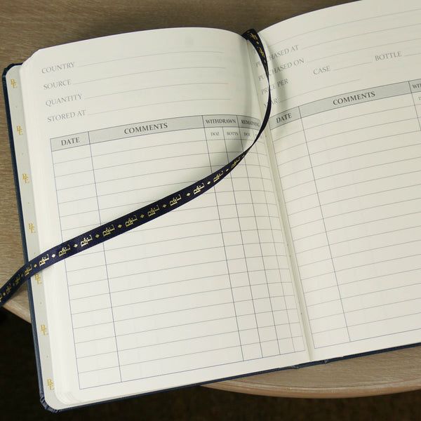 Stormy Navy Leather Wine Cellar Book